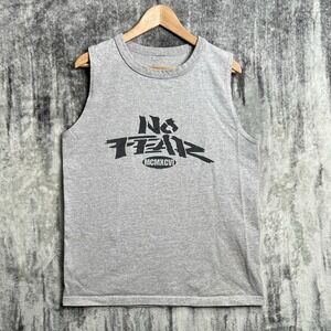 Vintage 90s No Fear Athletic Logo Tank Top Men's Large Gray